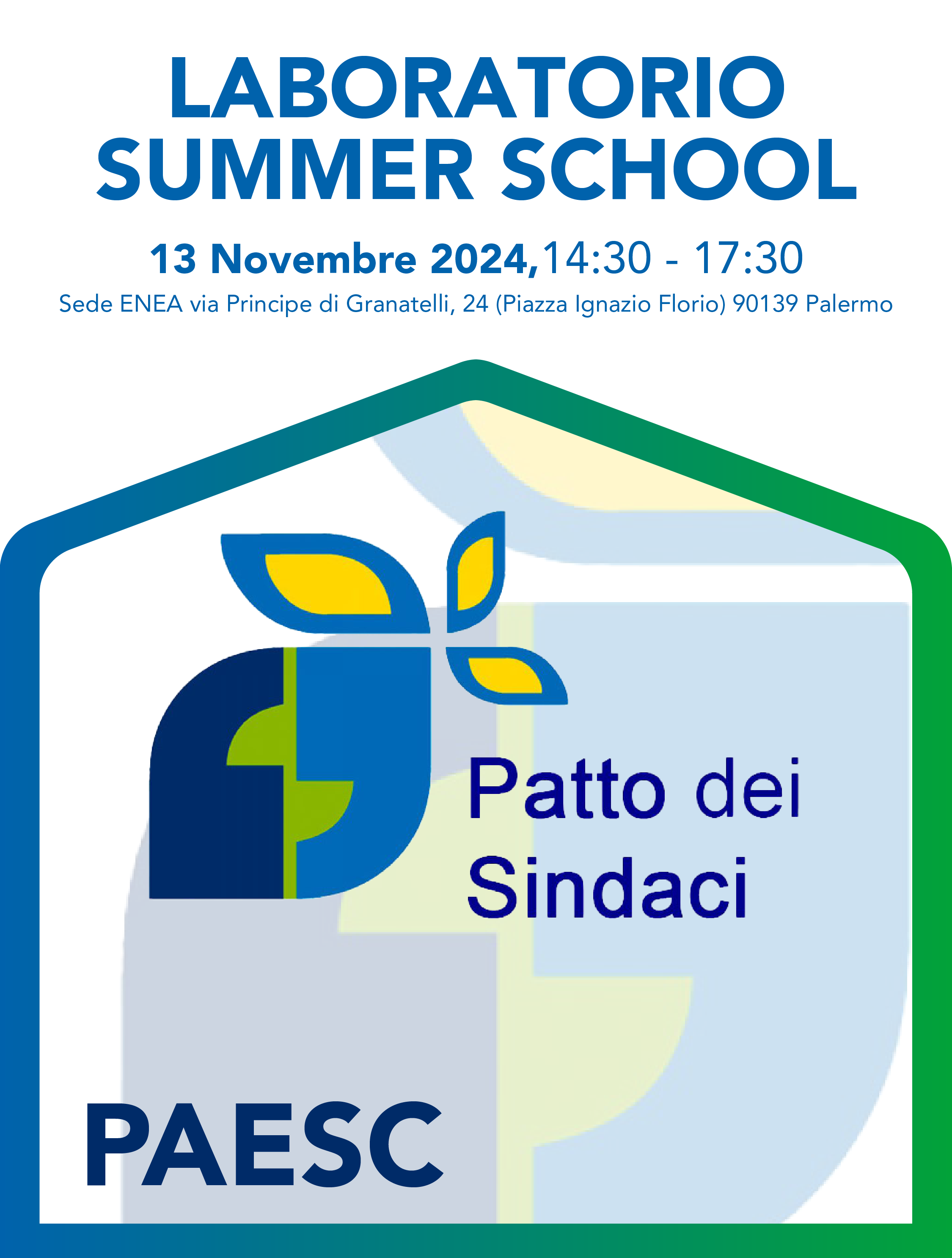 La locandina del Laboratorio di Active Learning promosso nell'ambito dell'edizione 2024 della Summer School in efficienza energetica 